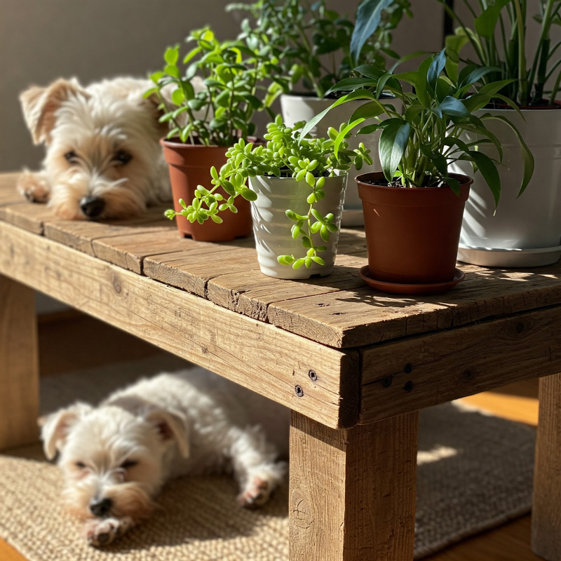 DIY Pflanztisch, gebaut mit Material aus dem Baumarkt